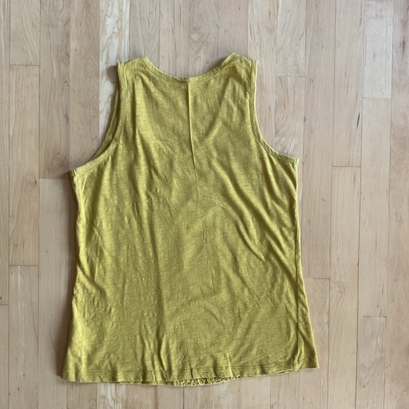 3/$20 Lands End eyelet cotton tank top yellow Small - Picture 7 of 9